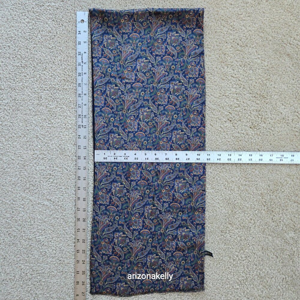 Axcess Wool-Backed Silk Scarf Navy - Picture 4 of 8